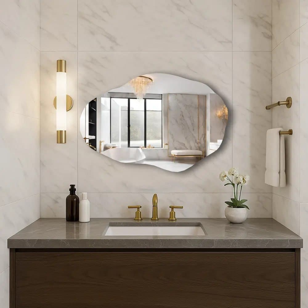 Espelho Orgânico 70cm Lapidado Design Luxo